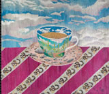 Cup with a Desert Landscape on a Snake Table Cloth